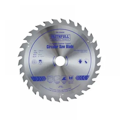 Faithfull FAIZ25024 Tct Circular Saw Blade 250 X 30Mm X 24T Pos