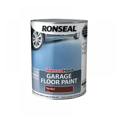 Ronseal 35764 Diamond Hard Garage Floor Paint Tile Red 5 Litre