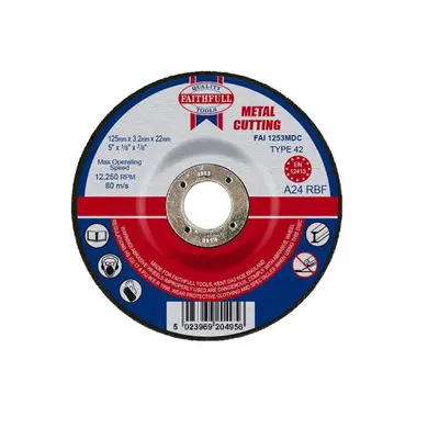 Faithfull Depressed Centre Metal Cutting Disc 125 X 3.2 X 22.23Mm