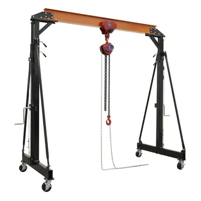 Sealey SG2000KIT Portable Lifting Gantry Crane Adjustable 2 Tonne & Hoist Combo