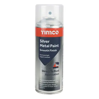 Timco 237008 Silver Metal Paint - Smooth Finish 380Ml Can 1