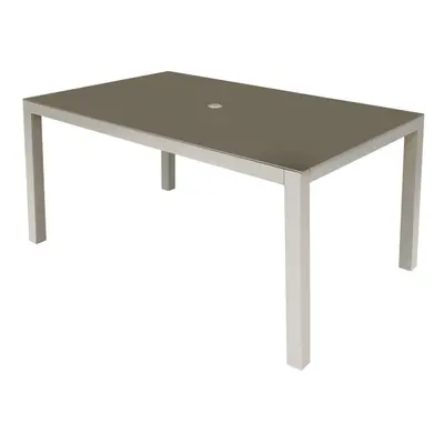 Sealey DG51 Dellonda Fusion Aluminium Glass Garden Dining Table With Parasol Hole Light Grey - D