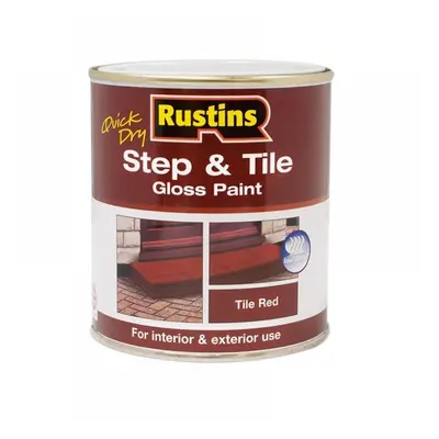 Rustins STRDW500 Quick Dry Step & Tile Paint Gloss Red 500Ml