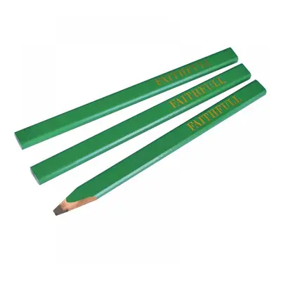 Faithfull Carpenterfts Pencils - Green / Hard (Pack 3)