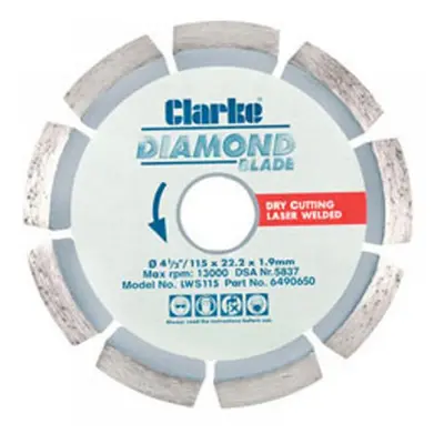 Clarke 6490650 Lws115 115Mm Diamond Blade