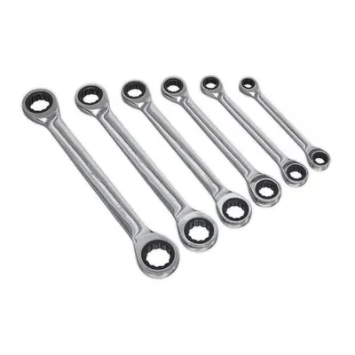 Sealey S0636 Double End Ratchet Ring Spanner Set 6Pc Metric