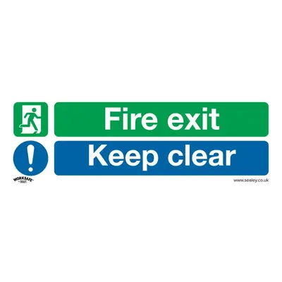 Sealey SS18V10 Safe Conditions Safety Sign - Fire Exit Keep Clear - Self-Adhesive Vinyl - Pack O