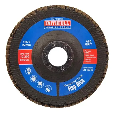 Faithfull Aluminium Oxide Flap Disc 125 X 22Mm 80 Grit