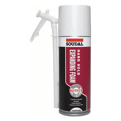 Soudal Gap Filler Expanding Foam - Hand Held Champagne 150Ml canister 6