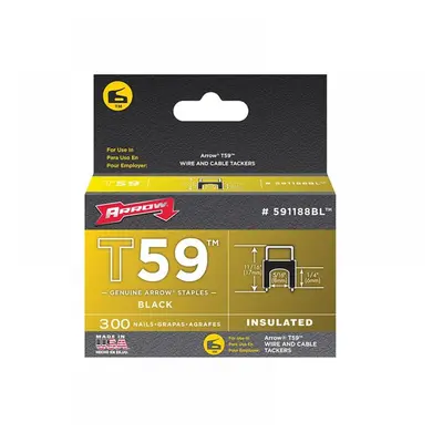 Arrow A591188BL T59 Insulated Staples Black 6 X 8Mm (Box 300)