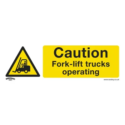 Sealey SS44P10 Warning Safety Sign - Caution Fork-Lift Trucks - Rigid Plastic - Pack Of 10