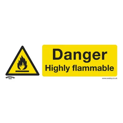 Sealey SS45P1 Warning Safety Sign - Danger Highly Flammable - Rigid Plastic