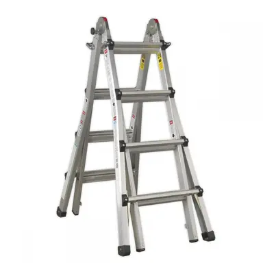 Sealey AFPL3 Aluminium Telescopic Ladder 4-Way En 131 Adjustable Height