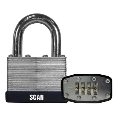 Scan QC0450 Laminated Steel Combination Padlock 50Mm