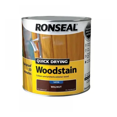 Ronseal 08737 Quick Drying Woodstain Satin Walnut 750Ml