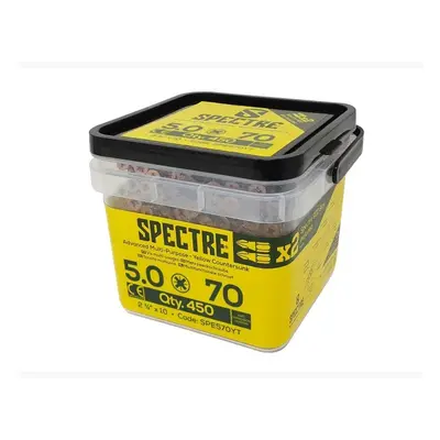 Forgefix SPE570YT Spectre™ Pz Compatible Wood Screw Csk Zyp 5.0 X 70Mm Tub 450