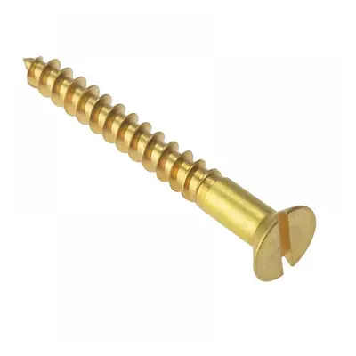 Forgefix CSK13410BR Wood Screw Slotted Csk Solid Brass 1.3/4In X 10 Box 200