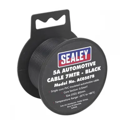 Sealey AC0507B Automotive Cable Thick Wall 5A 7M Black