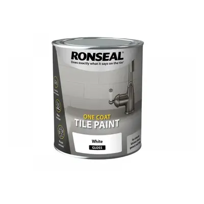 Ronseal 37675 One Coat Tile Paint White Gloss 750Ml