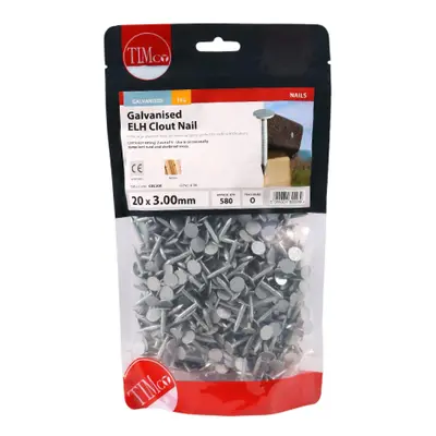 Timco GEC20B Extra Large Head Clout Nails - Galvanised 20 X 3.00