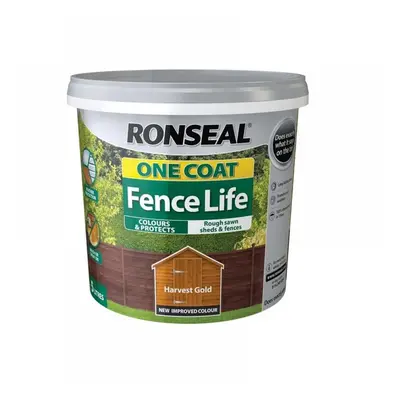 Ronseal 38292 One Coat Fence Life Harvest Gold 5 Litre