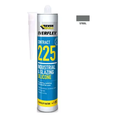 Everbuild Silicone 225 Brushed Steel 295Ml