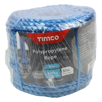 Timco BR830C Polypropylene Rope - Blue - Coil 8Mm X 30M Unit 1