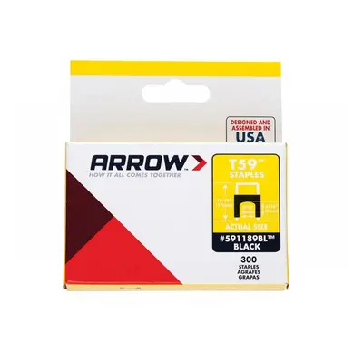 Arrow A591168BL T59 Insulated Staples Black 6 X 6Mm (Box 300)