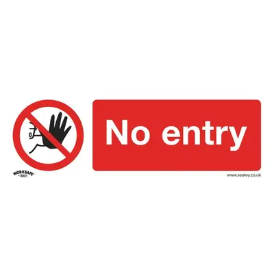 Sealey SS14P10 Prohibition Safety Sign - No Entry - Rigid Plastic - Pack Of 10