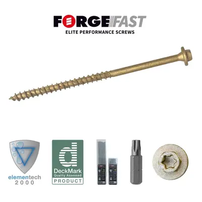 Forgefast FFTF787T T/Fix Screw 7.0X87Mm Box 50 2000H Tan Torx Comp