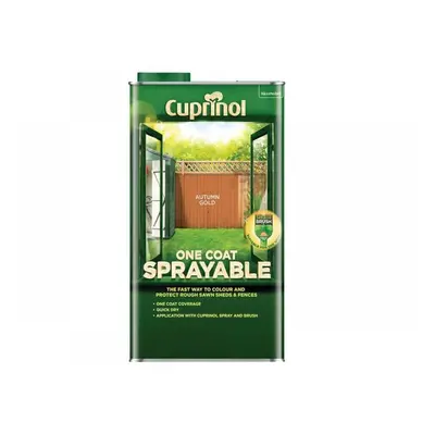 Cuprinol 5355969 One Coat Sprayable Fence Treatment Autumn Gold 5 Litre