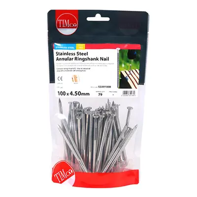 Timco SSAR100B Annular Ringshank Nails - Stainless Steel 100 X 4.50