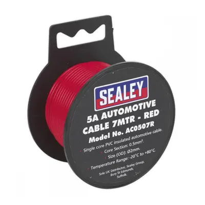 Sealey AC0507R Automotive Cable Thick Wall 5A 7M Red