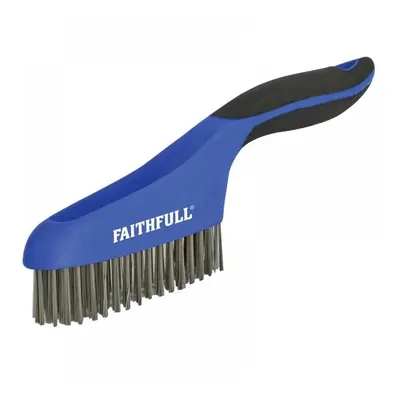 Faithfull 1663 Scratch Brush Soft Grip 4 X 16 Row Stainless Steel