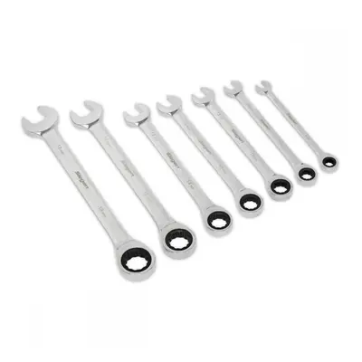 Sealey S01142 Ratchet Combination Spanner Set 7Pc Metric