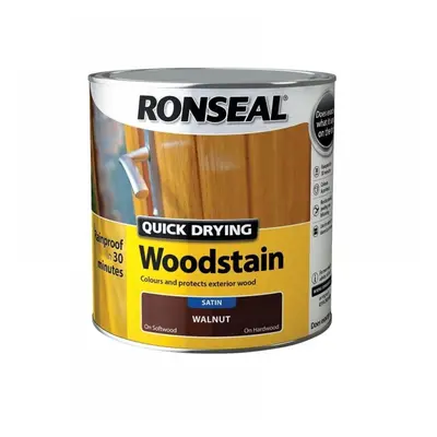 Ronseal 37463 Quick Drying Woodstain Satin Smoked Walnut 2.5 Litre