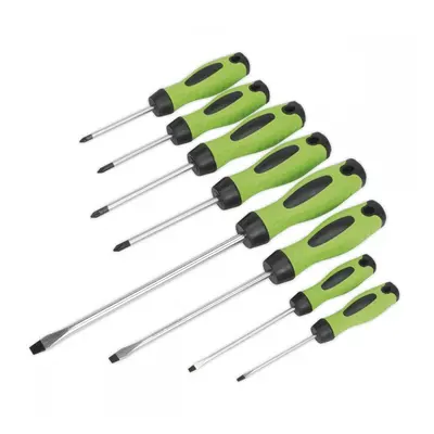 Sealey HV001 Screwdriver Set 8Pc Hi-Vis Green