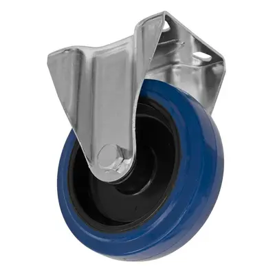 Sealey SCW3125FPEM Heavy-Duty Blue Elastic Rubber Fixed Castor Wheel Ø125Mm - Trade