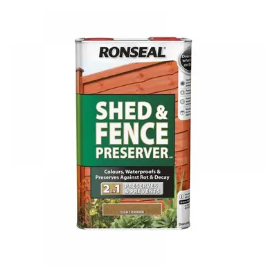 Ronseal 37650 Shed & Fence Preserver Dark Brown 5 Litre