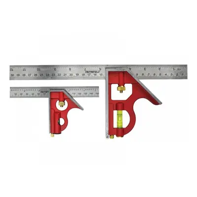 Faithfull Combination Square Twin Pack 150Mm (6In) & 300Mm (12In)