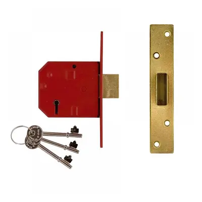 Union Y2134E-PL-2.50 2134E 5 Lever Bs Mortice Deadlock Satin Brass Finish 67Mm 2.5In Visi