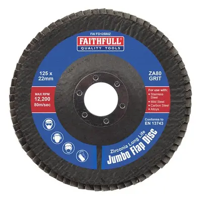 Faithfull Zirconia Abrasive Jumbo Flap Disc Za80 125Mm