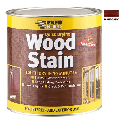 Everbuild Woodstain Satin Mahogany 750Ml