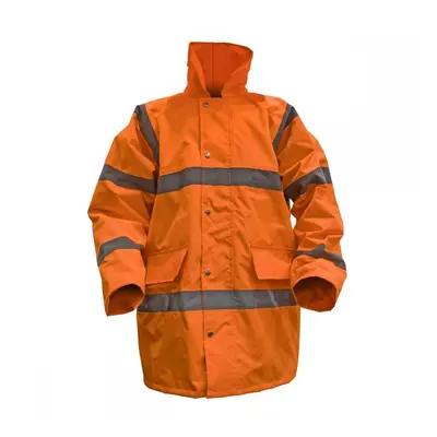 Sealey 806LO Hi-Vis Orange Motorway Jacket With Quilted Lining - Large