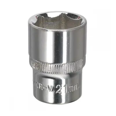 Sealey SP1221 Walldrive® Socket 21Mm 1/2inSq Drive Fully Polished