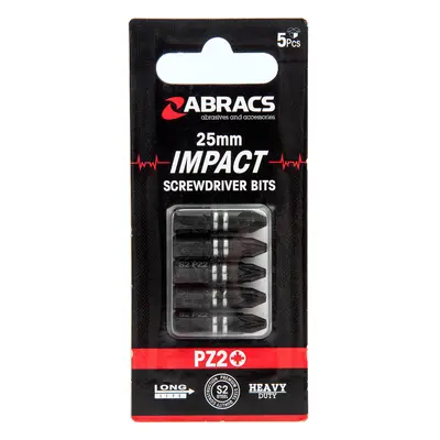 Abracs Ipz22505 Pz2 Impact Screwdriver Bits 25Mm (Pack Of 5)