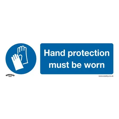 Sealey SS6V10 Mandatory Safety Sign - Hand Protection Must Be Worn - Self-Adhesive Vinyl - Pack 