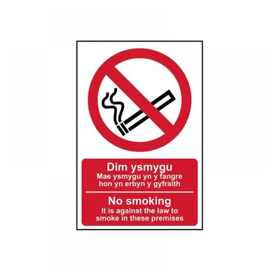 Scan 0578 No Smoking Welsh / English - Pvc Sign 200 X 300Mm