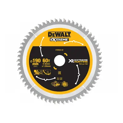 Dewalt DT99564-QZ Xr Flexvolt Circular Saw Blade 190 X 30Mm X 60T