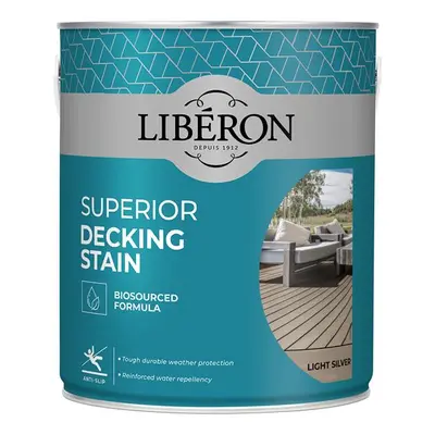 Liberon 126120 Superior Decking Stain Light Silver 2.5 Litre